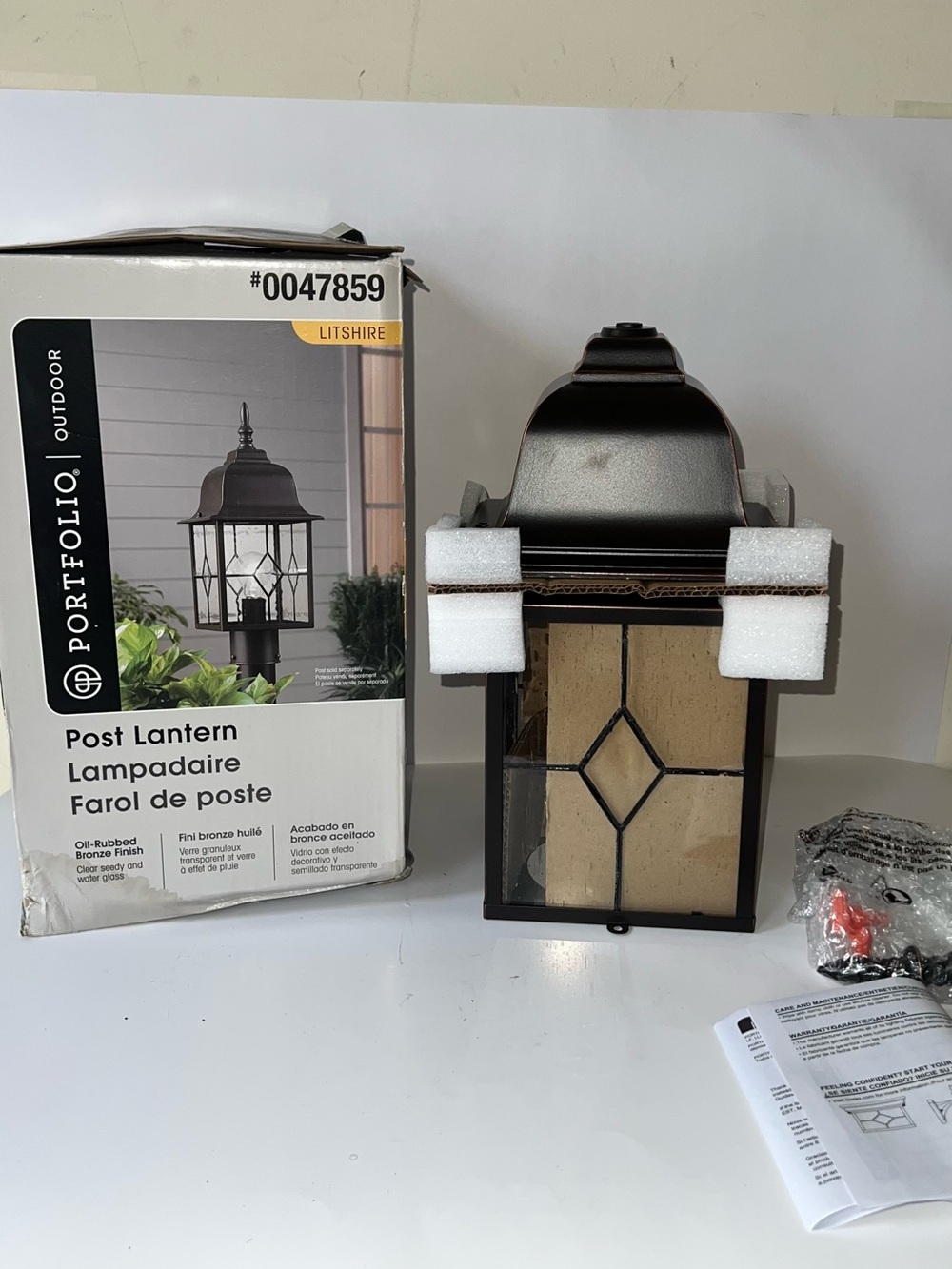Portfolio Outdoor Post Lantern in Oil-Rubbed Bronze